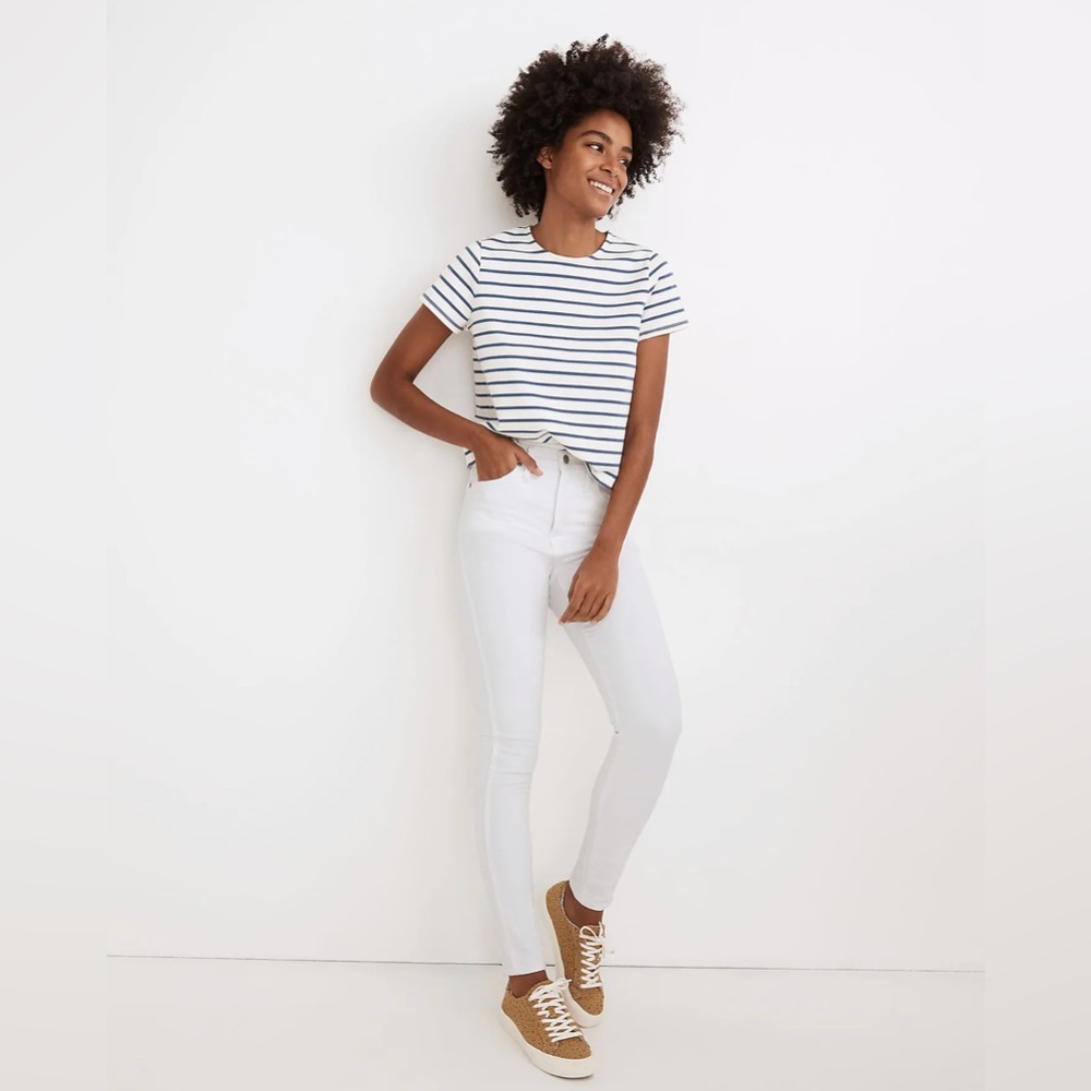 Madewell 10" High-Rise Skinny Jeans in Pure White